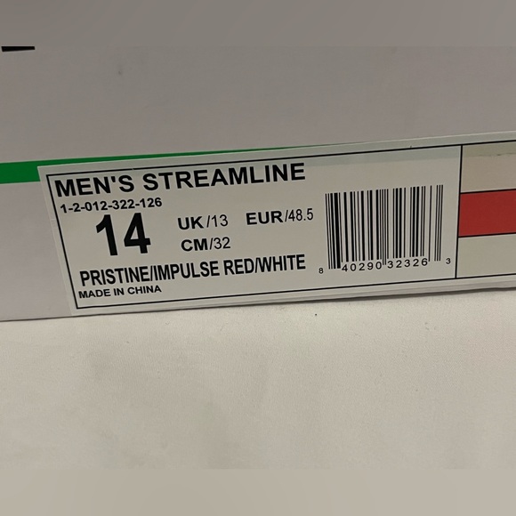 APL Men\'s Streamline Running Shoe, Pristine/Impulse Red/White NWT Men’s Size: 14